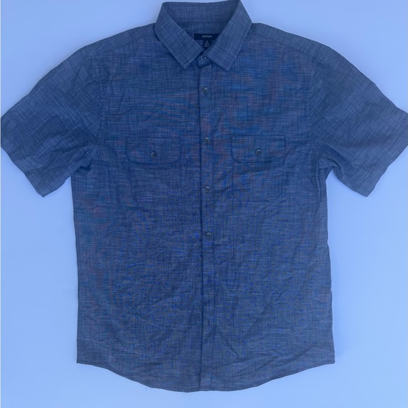 Alfani Blue Casual Button Down Shirt - Picture 1 of 3